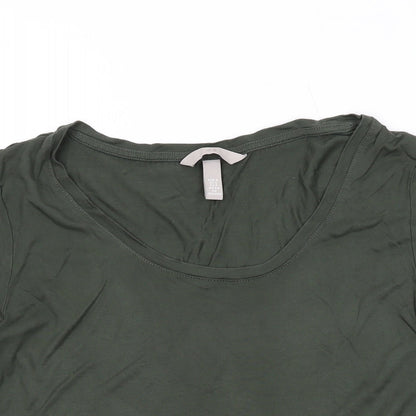Womens UK Size S H&M Green Basic T-Shirt