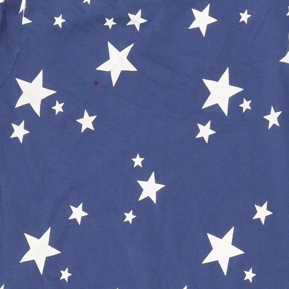 John Lewis Womens Blue Geometric Cotton Top Nightshirt Size 14 - Star Print