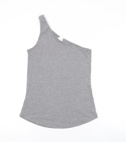 H&M Womens Grey Polyester Basic Tank Size S One Shoulder