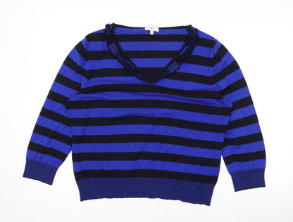 Womens UK Size L Country Casuals Blue Pullover Jumper