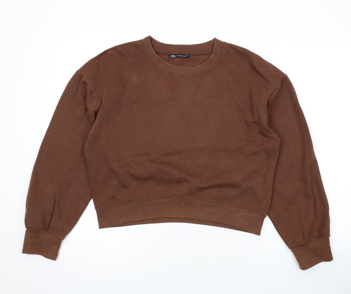 Zara Womens Brown Polyester Pullover Sweatshirt Size S Pullover