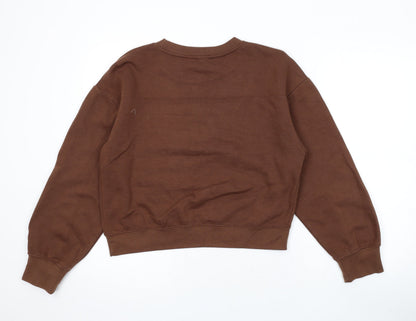 Zara Womens Brown Polyester Pullover Sweatshirt Size S Pullover