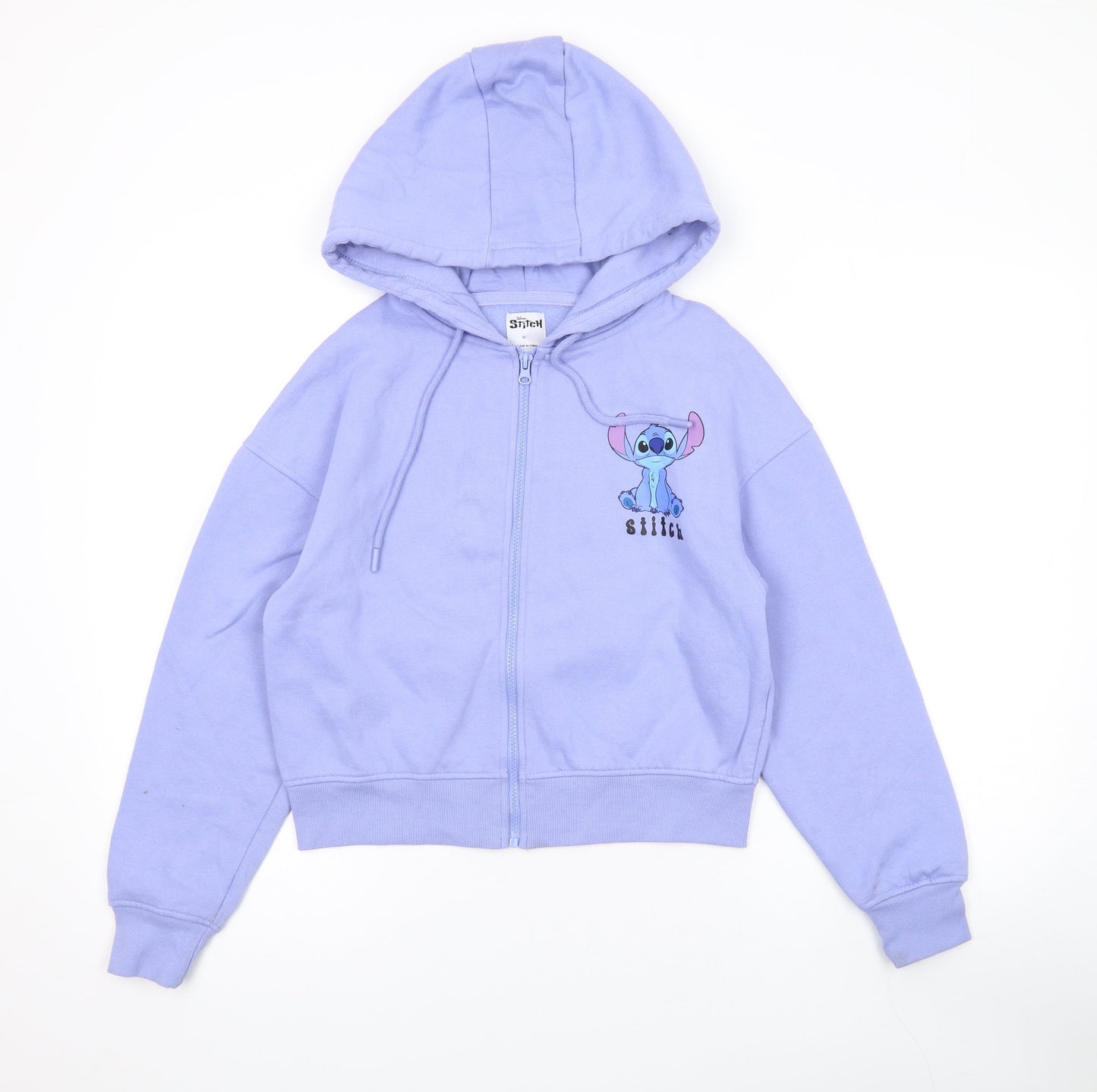 Womens UK Size XS Disney Purple Full Zip Hoodie