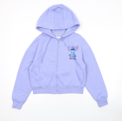 Womens UK Size XS Disney Purple Full Zip Hoodie
