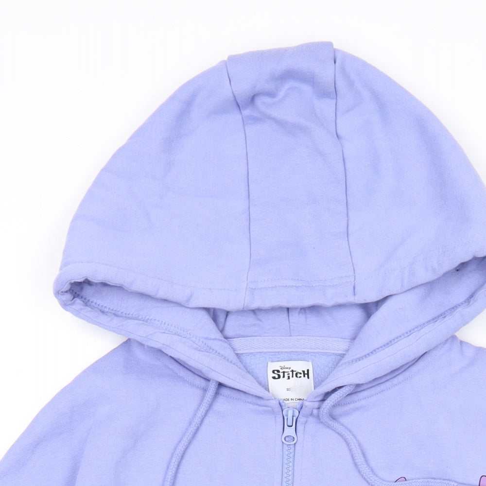 Womens UK Size XS Disney Purple Full Zip Hoodie