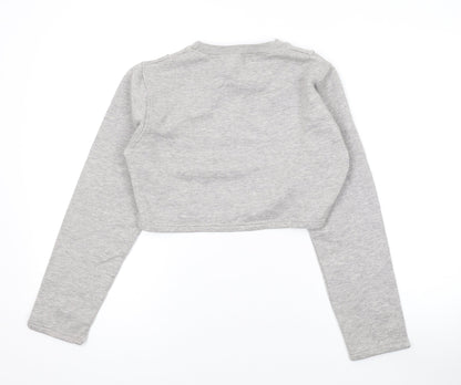 PRETTYLITTLETHING Womens Grey Polyester Pullover Sweatshirt Size XL Pullover