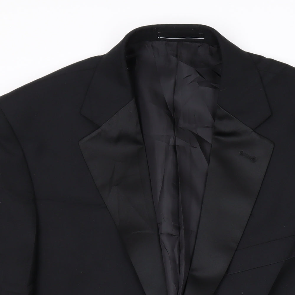 1860 Menswear Mens Black Polyester Jacket Suit Jacket Size 38 Regular