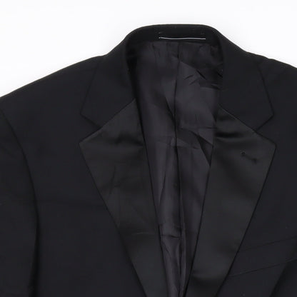 1860 Menswear Mens Black Polyester Jacket Suit Jacket Size 38 Regular