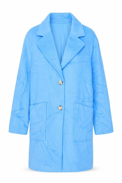 Marks & Spencer Womens Blue Overcoat Coat Size 10 Button