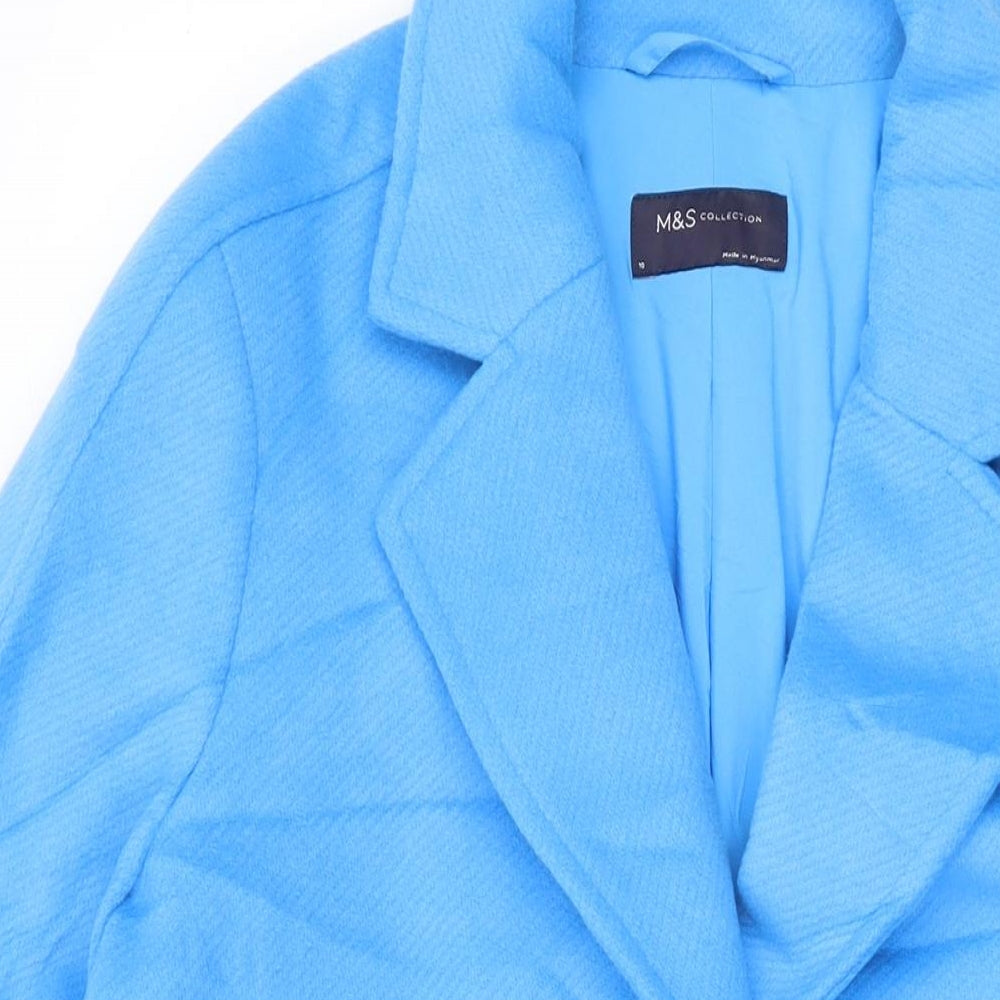Womens UK Size 10 Marks and Spencer Blue Overcoat