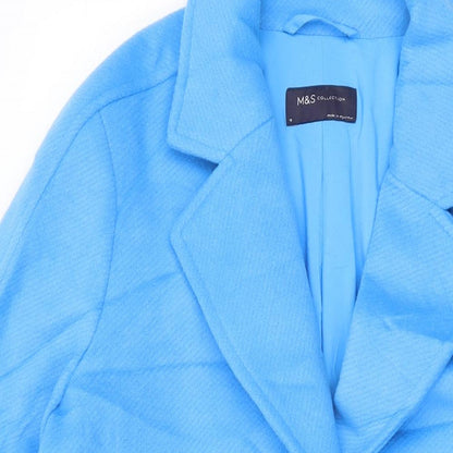 Womens UK Size 10 Marks and Spencer Blue Overcoat