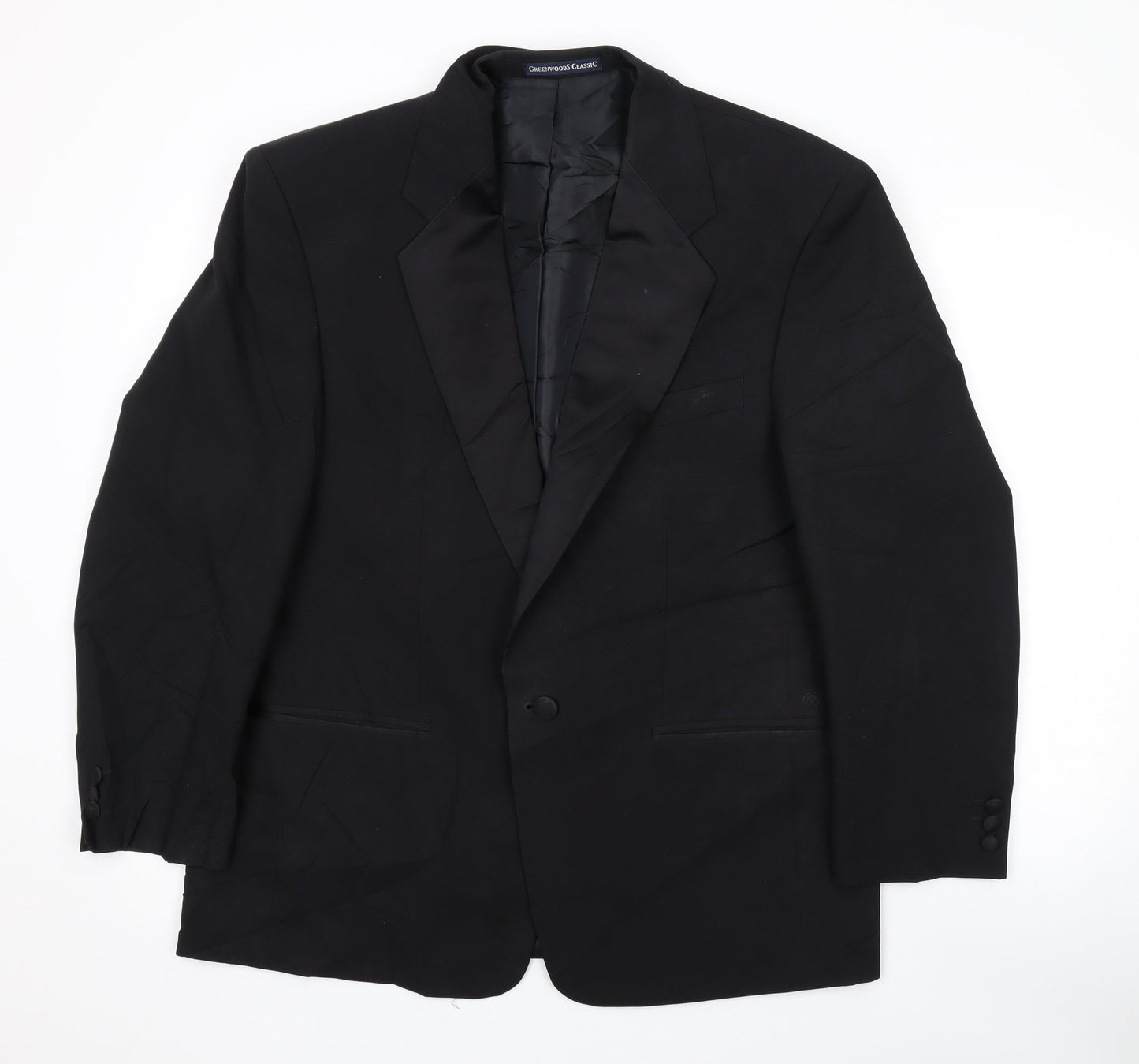 Mens UK Size 42 Greenwoods Classic Regular Black Suit Jacket
