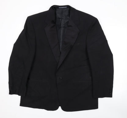 Mens UK Size 42 Greenwoods Classic Regular Black Suit Jacket