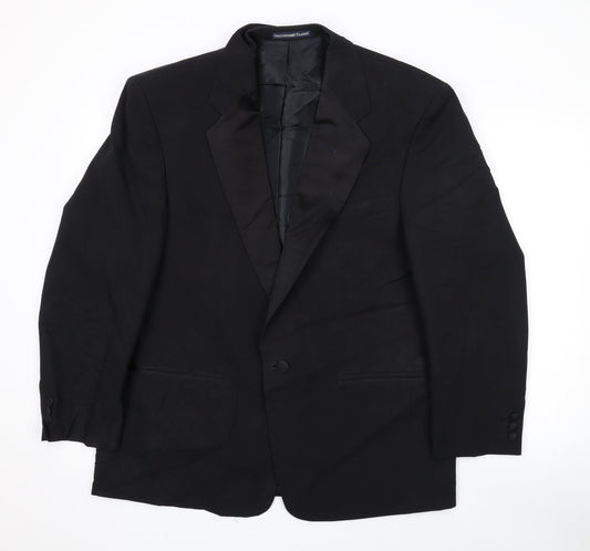 Mens UK Size 42 Greenwoods Classic Regular Black Suit Jacket