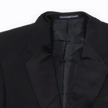 Mens UK Size 42 Greenwoods Classic Regular Black Suit Jacket