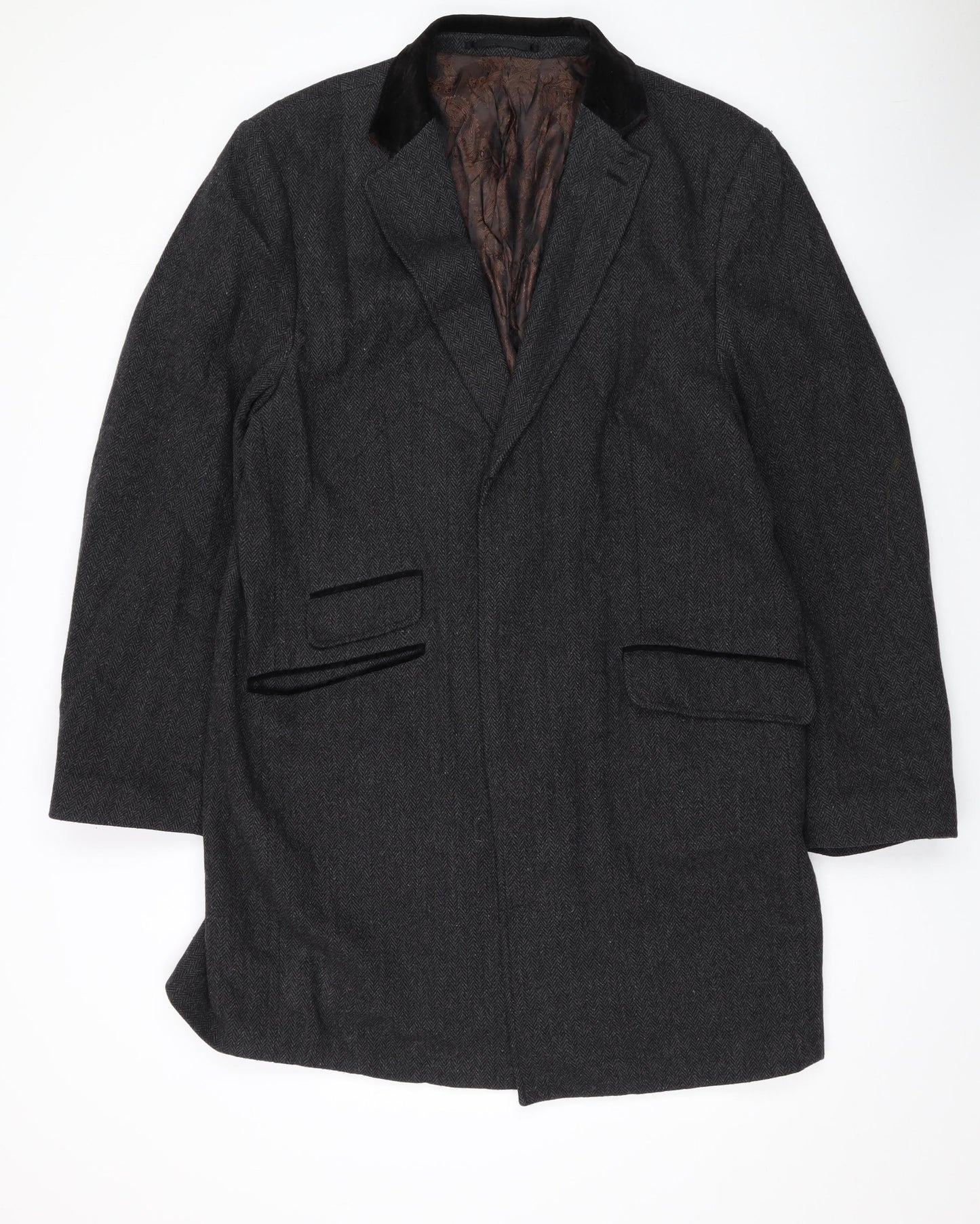 Mens UK Size 44 Ventuno Grey Overcoat