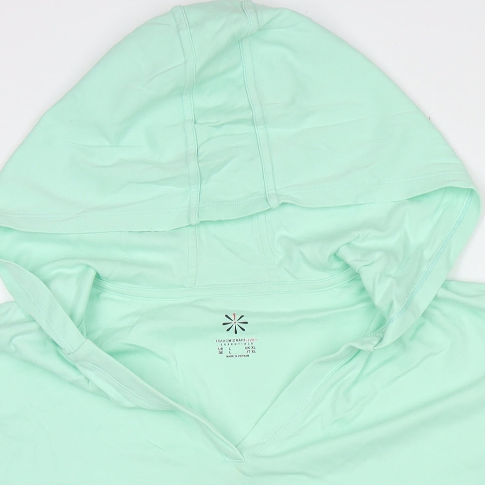 Isaac Mizrahi Womens Blue Cotton Pullover Hoodie Size XL Pullover