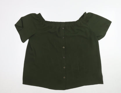 Womens UK Size 18 Dorothy Perkins Green Basic T-Shirt