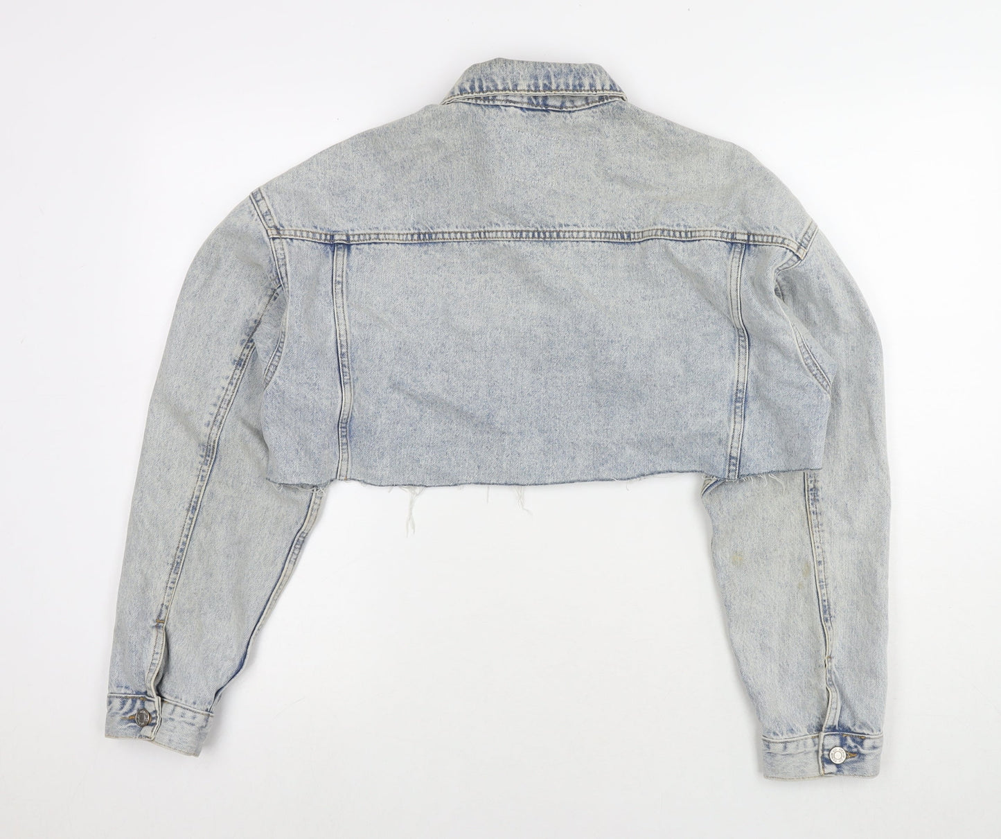 Denim & Co. Womens Blue Jacket Size 12 Button