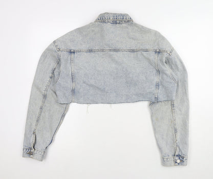 Denim & Co. Womens Blue Jacket Size 12 Button