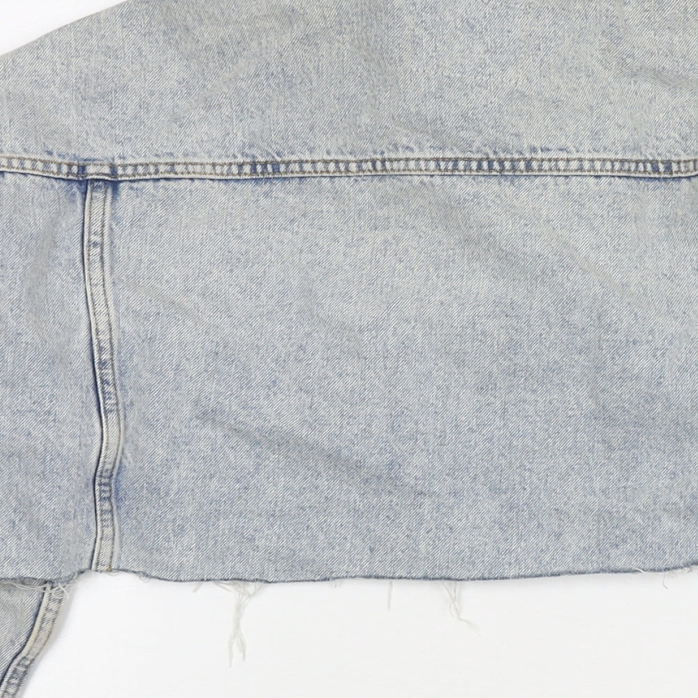 Denim & Co. Womens Blue Jacket Size 12 Button