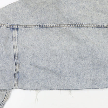 Denim & Co. Womens Blue Jacket Size 12 Button