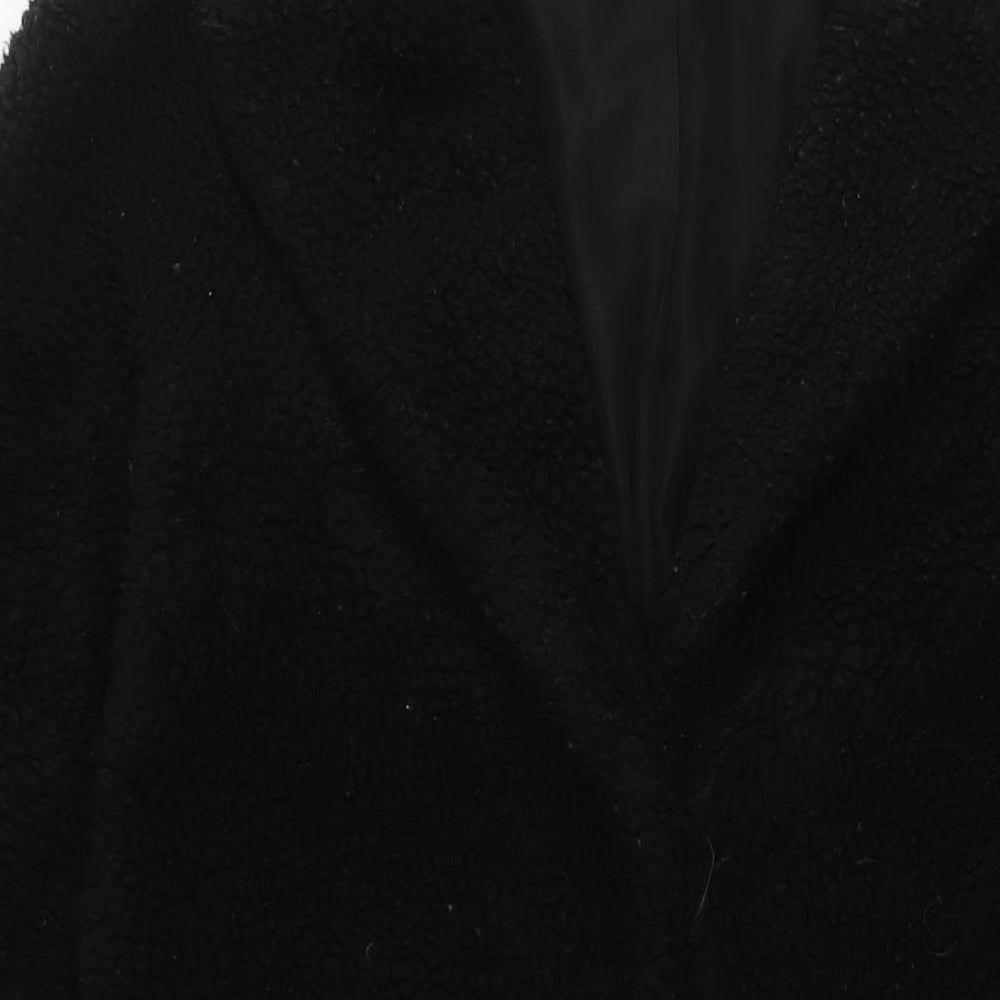 Divided by H&M Womens Black Overcoat Coat Size 2XS Button