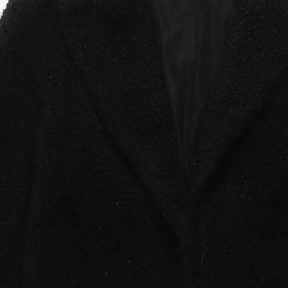 Divided by H&M Womens Black Overcoat Coat Size 2XS Button