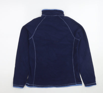 Warehouse Womens Blue Polyester Pullover Sweatshirt Size 8 Zip