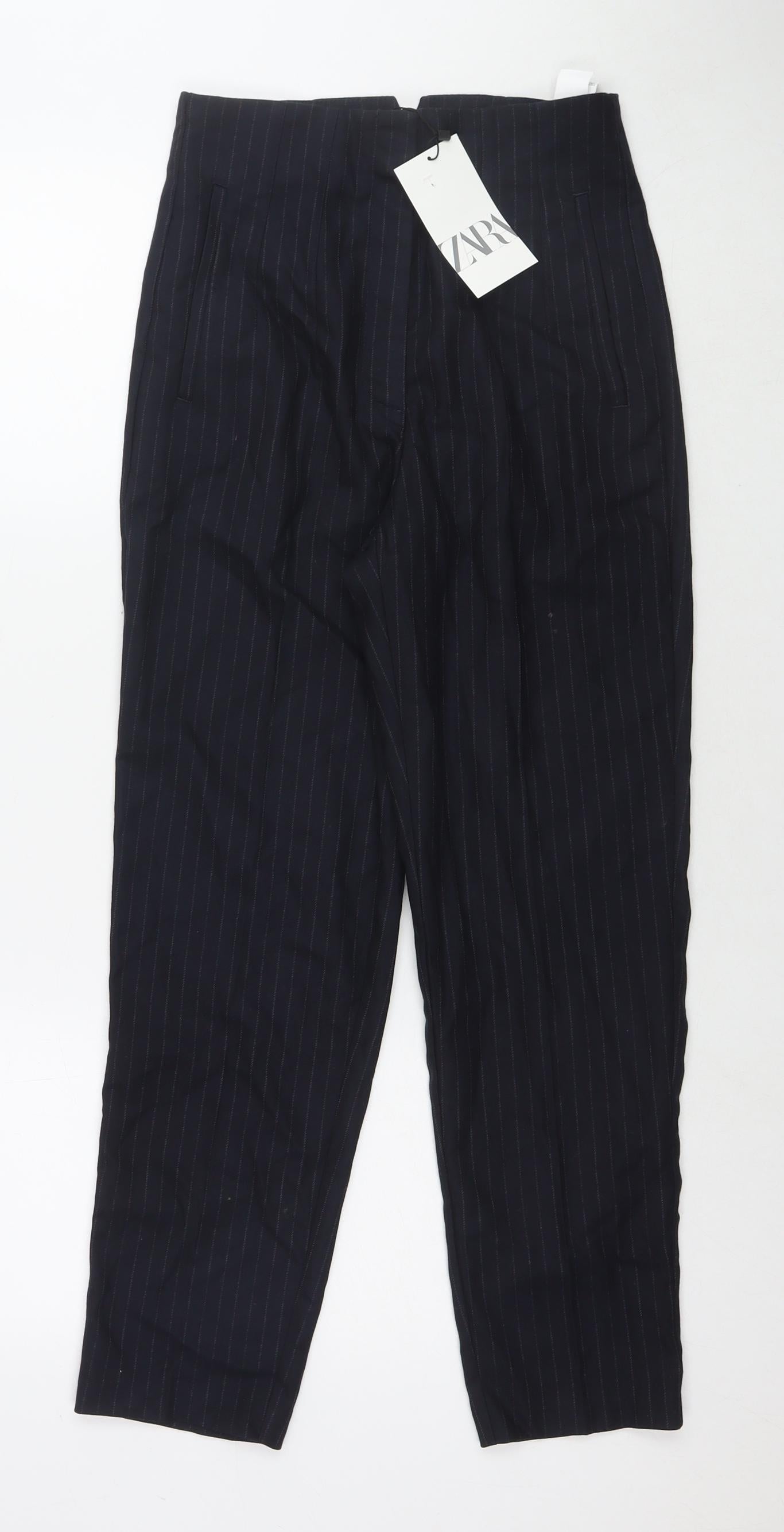 Womens UK Size S Zara Regular Fit  Blue Trousers