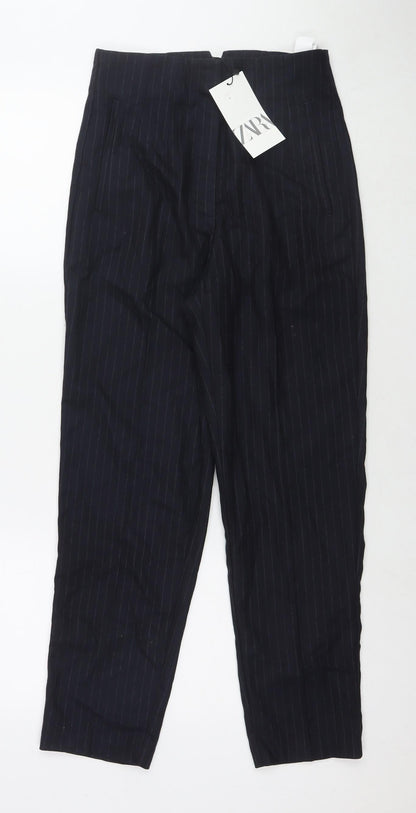 Womens UK Size S Zara Regular Fit  Blue Trousers
