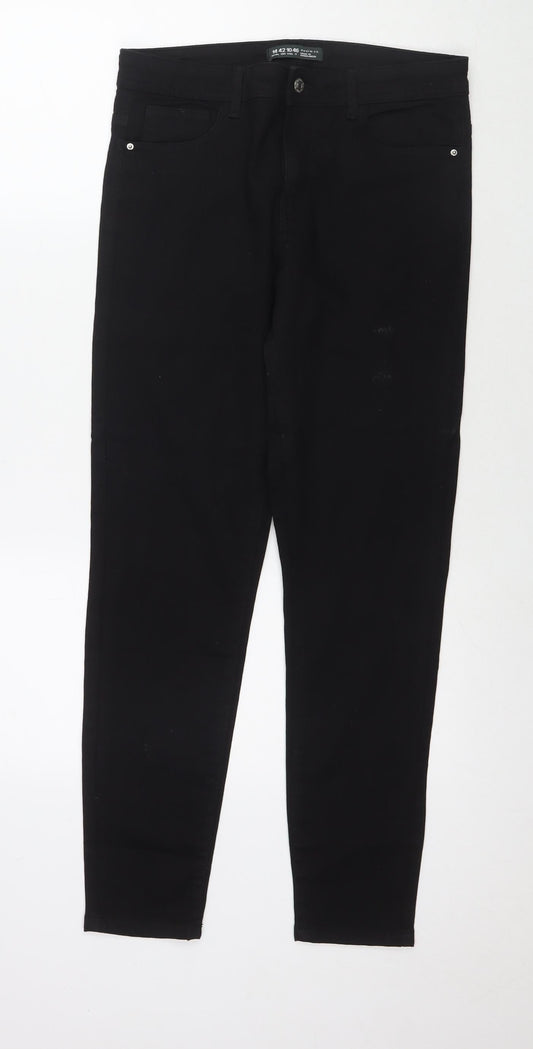 Denim & Co. Womens Black Cotton Skinny Jeans Size 14 L28 in Regular Zip