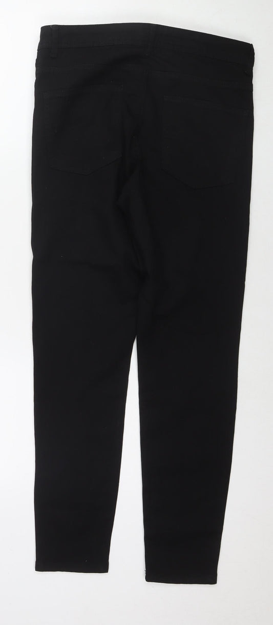 Denim & Co. Womens Black Cotton Skinny Jeans Size 14 L28 in Regular Zip