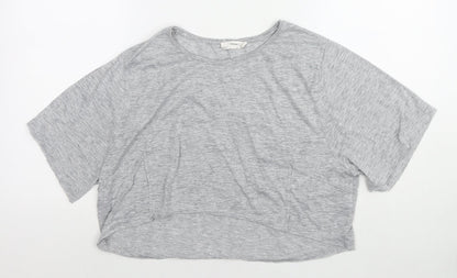 Womens UK Size M Zara Grey Cropped T-Shirt