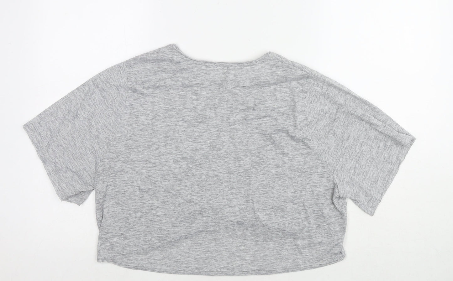 Womens UK Size M Zara Grey Cropped T-Shirt