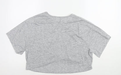 Womens UK Size M Zara Grey Cropped T-Shirt