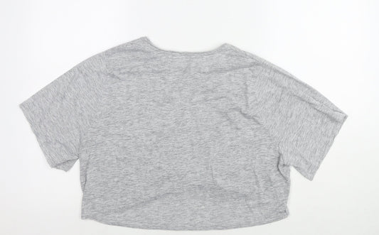 Womens UK Size M Zara Grey Cropped T-Shirt