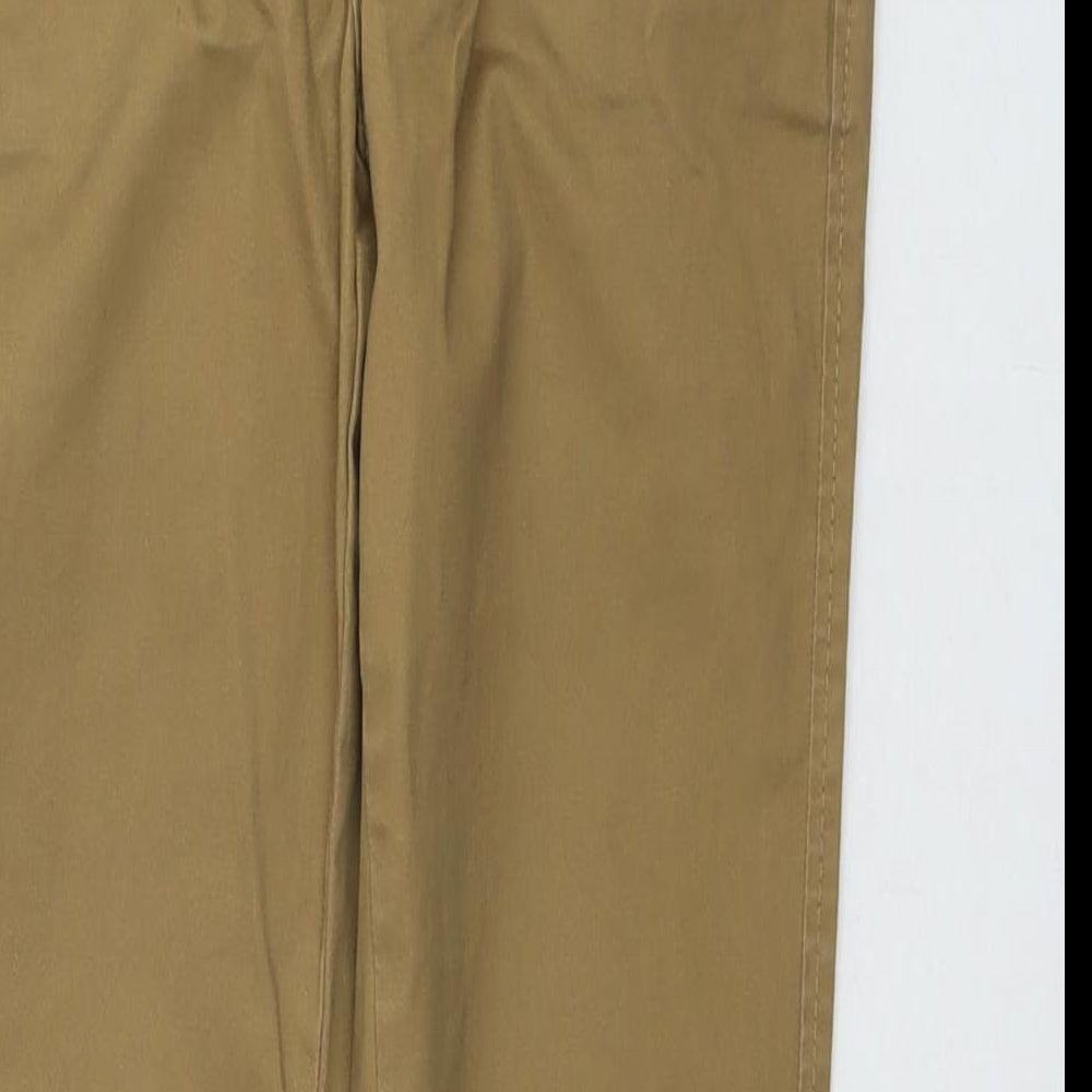 H&M Womens Brown Cotton Straight Jeans Size 8 L31 in Regular Zip
