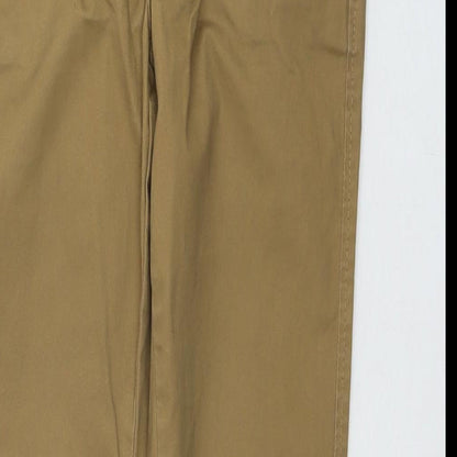 H&M Womens Brown Cotton Straight Jeans Size 8 L31 in Regular Zip