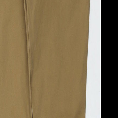 H&M Womens Brown Cotton Straight Jeans Size 8 L31 in Regular Zip
