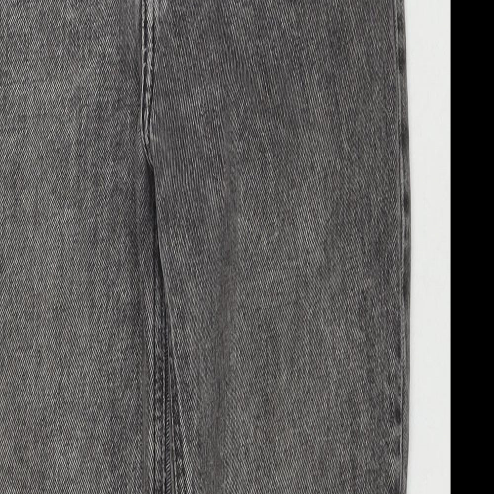 Topshop Womens Grey Cotton Mom Jeans Size 28 in L30 in Regular Zip