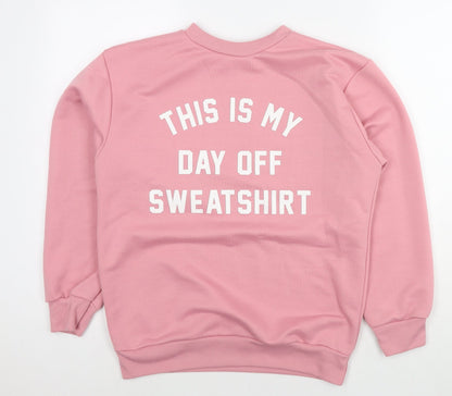 Oui Womens Pink Acrylic Pullover Sweatshirt Size S Pullover - Size S/M My Day Off Sweatshirt