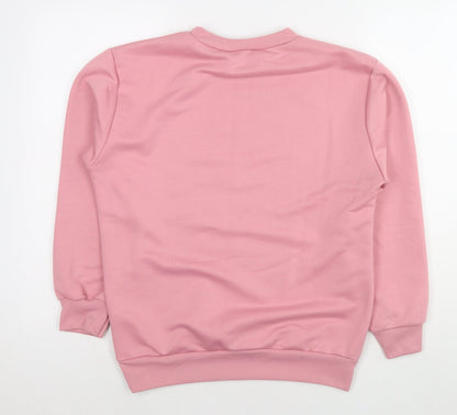 Oui Womens Pink Acrylic Pullover Sweatshirt Size S Pullover - Size S/M My Day Off Sweatshirt