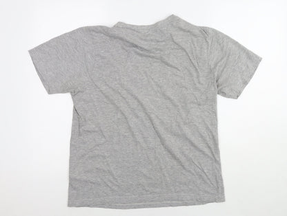 Studio Womens Grey Cotton Basic T-Shirt Size M Round Neck - Made for Speed Motorcycle