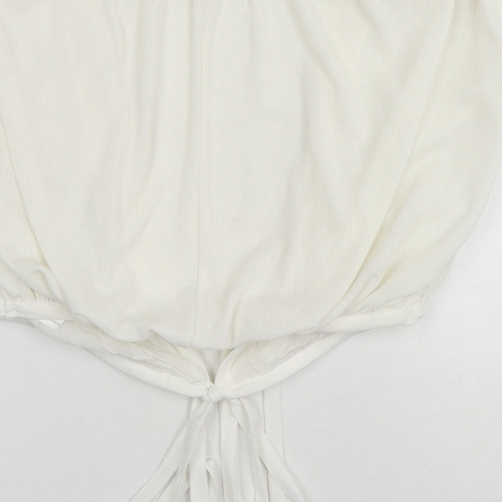 Womens UK Size S Zara White Wrap Blouse