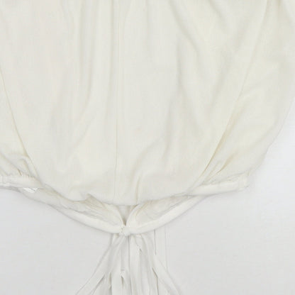 Womens UK Size S Zara White Wrap Blouse