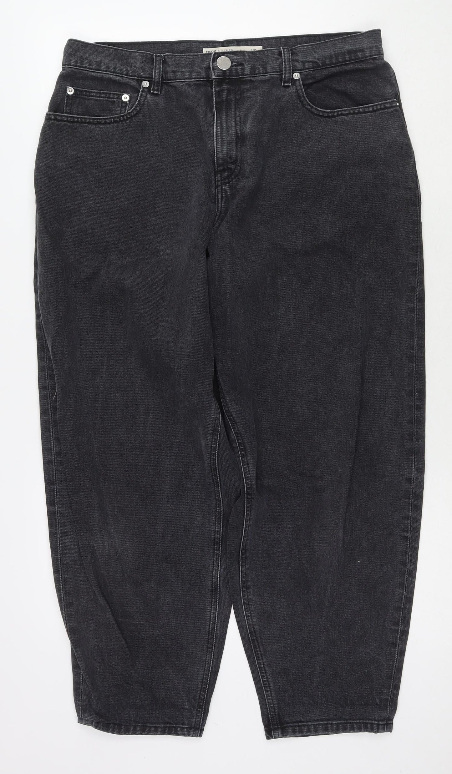 ASOS Womens Black Cotton Mom Jeans Size 30 in L32 in Regular Zip