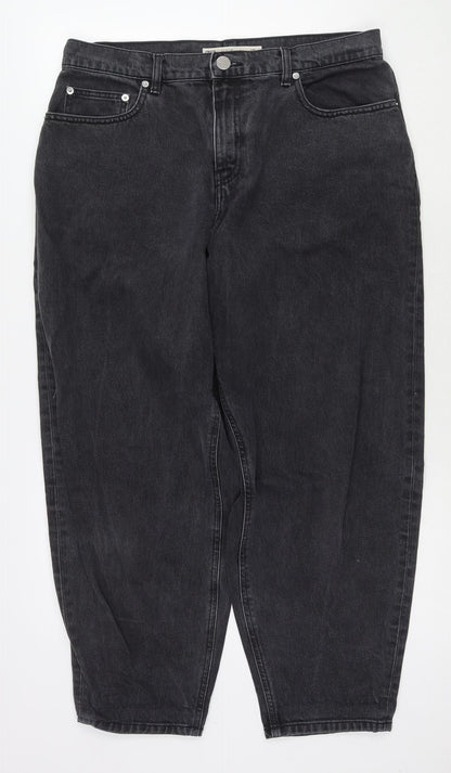 ASOS Womens Black Cotton Mom Jeans Size 30 in L32 in Regular Zip