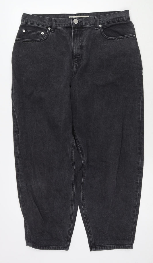 ASOS Womens Black Cotton Mom Jeans Size 30 in L32 in Regular Zip