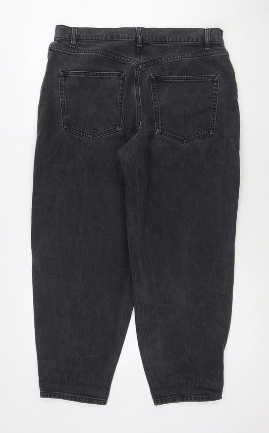 ASOS Womens Black Cotton Mom Jeans Size 30 in L32 in Regular Zip